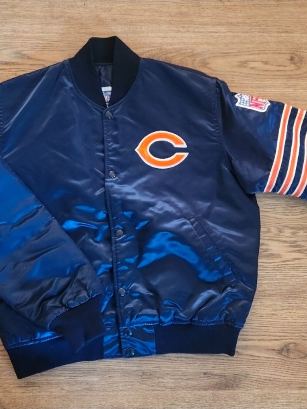 Vintage 80s Chicago Bears Satin Starter Bomber Jacket NFL Medium